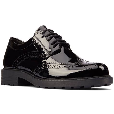 women black brogues wide fit.